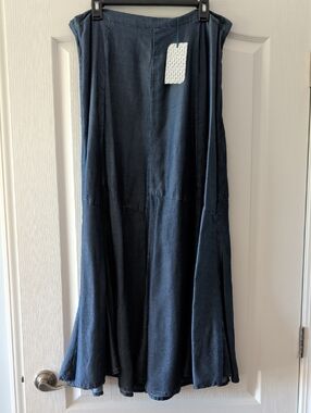 Dark Blue Denim Maxi Trumpet Skirt